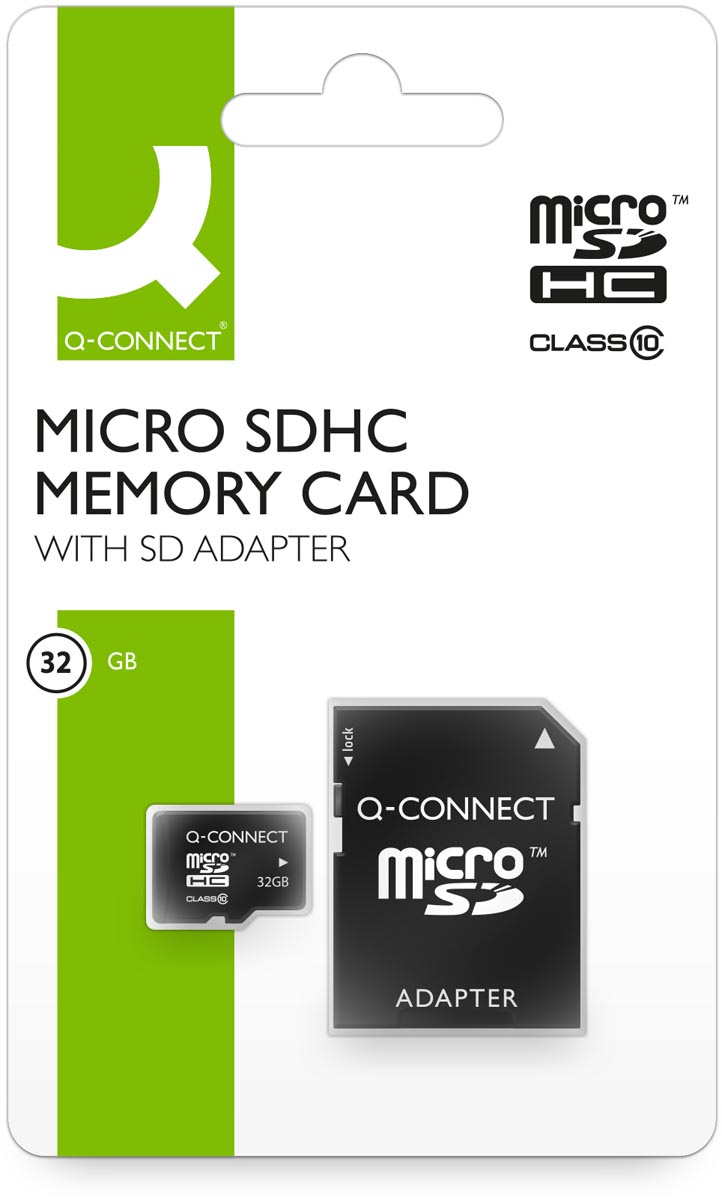 Q-CONNECT microSD geheugenkaart 32 GB met SD-adapter