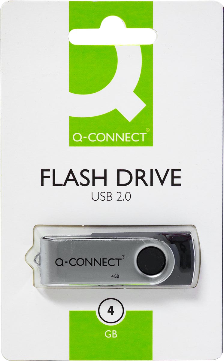 Q-CONNECT USB stick 2.0, zwart, 4 GB
