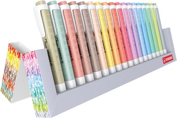 STABILO SWING COOL naturecolor markeerstiften set 18 stuks geassorteerde kleuren 1 mm punt