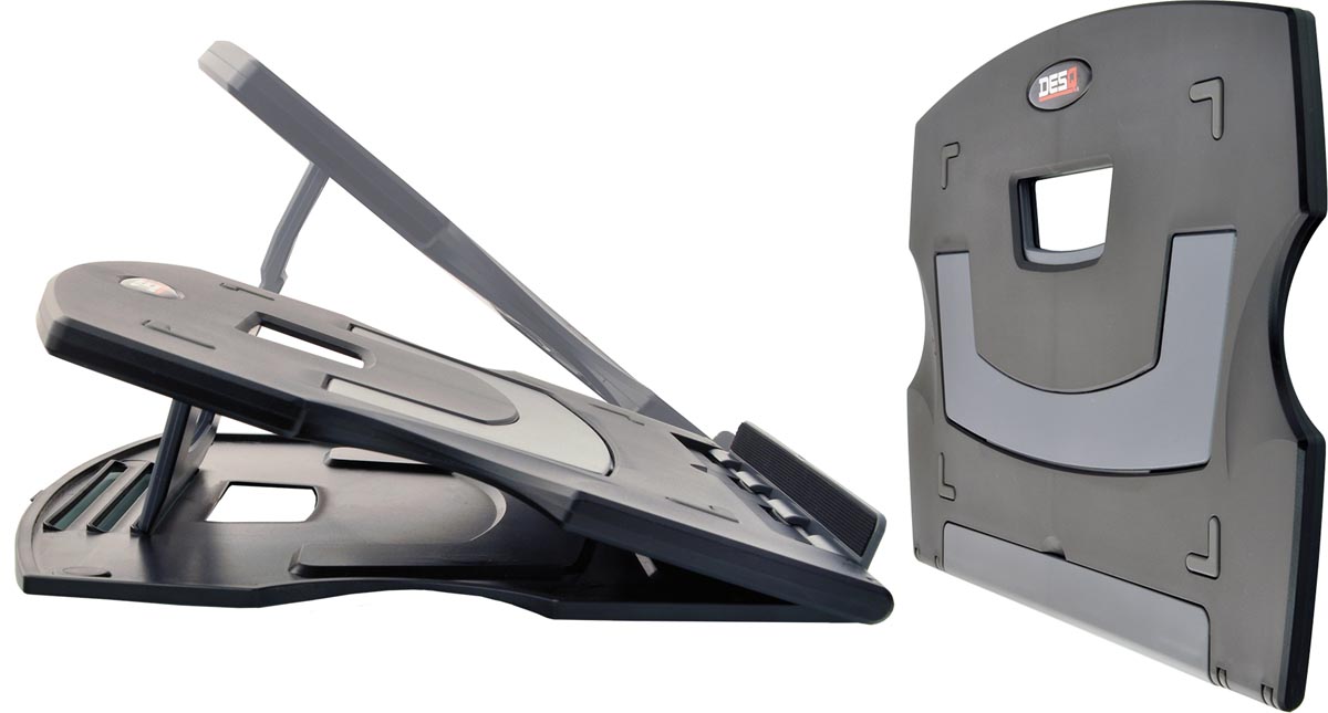 Desq Laptop en Tabletstand kunststof verstelbaar 15,5 cm hoogte 290x258 mm