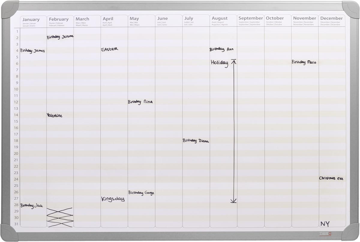 Desq jaarplanner Business Classy, magnetisch, ft 60 x 90 cm