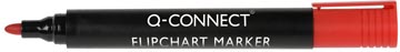 Q-CONNECT flipchartmarker rood 2.5 mm ronde punt met clip waterbasis inkt
