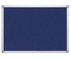 Q-CONNECT textielbord met aluminium frame blauw 90 x 60 cm