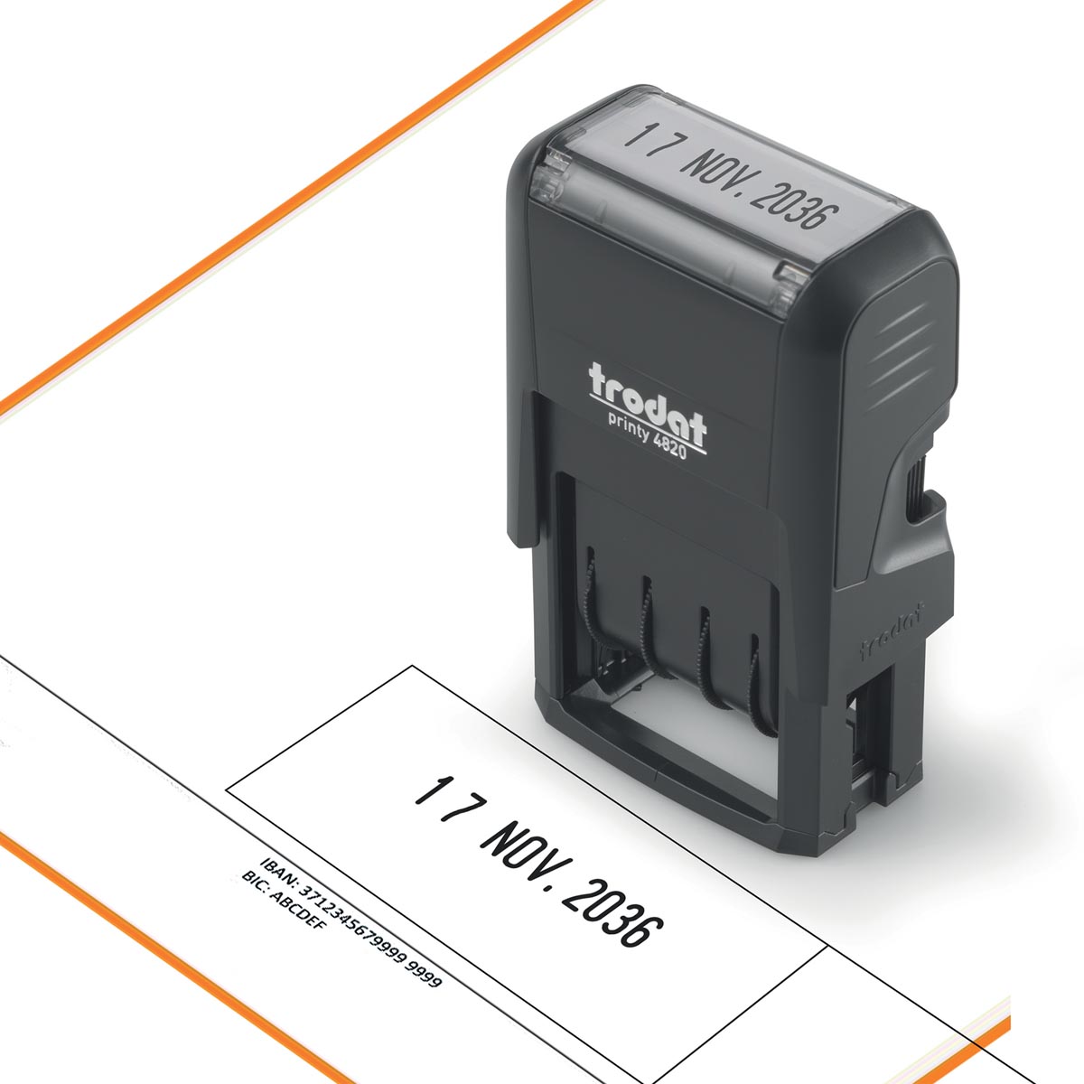 Trodat Printy 4820 Datumstempel Nederlands Zwart Ecologisch 100x60x30 mm
