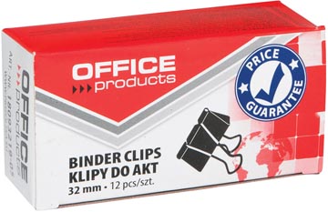 Office Products foldbackclip zwart 32 mm metalen kantoormateriaal 12 stuks