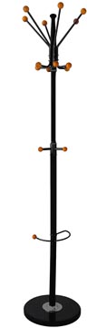 Office Products kapstok Stockholm met parapluhouder zwart 38 x 180 cm gepoedercoat staal