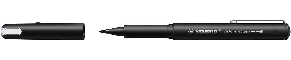 STABILO dr!ver fineliner, medium punt, zwart