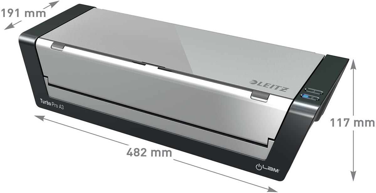 Leitz iLAM touch Turbo Pro lamineermachine voor A3 formaat grijs