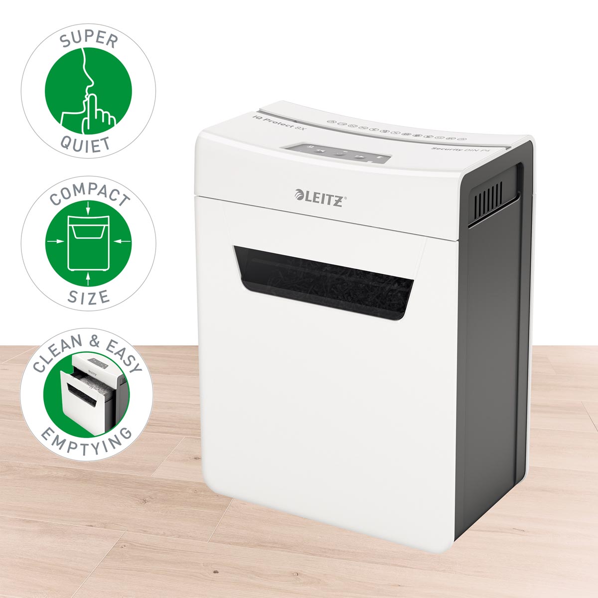 Leitz IQ Protect Premium papiervernietiger grijs 8 pagina's capaciteit