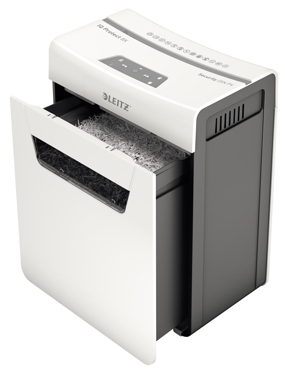 Leitz IQ Protect Premium papiervernietiger grijs 8 pagina's capaciteit