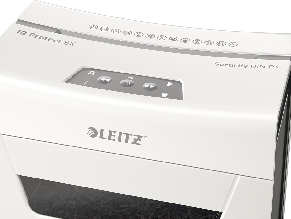 Leitz IQ Protect Premium papiervernietiger grijs 8 pagina's capaciteit