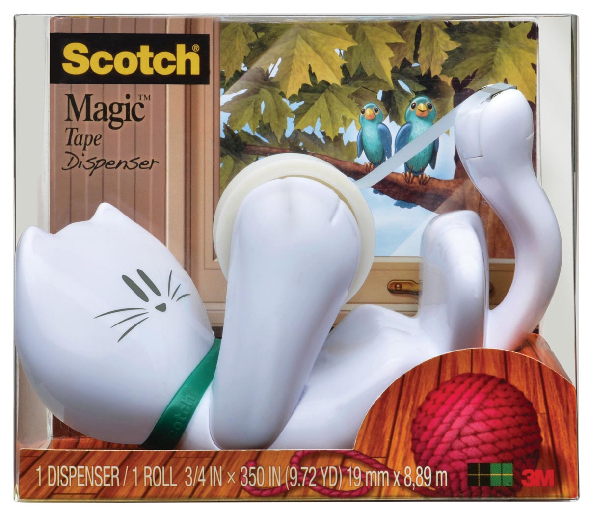 Scotch plakbandafroller kat wit 148x70x130 mm
