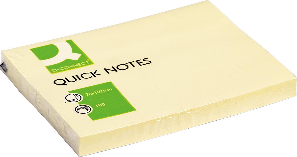 Q-CONNECT Quick Notes memoblok geel 76 x 102 mm 100 vel ecologisch