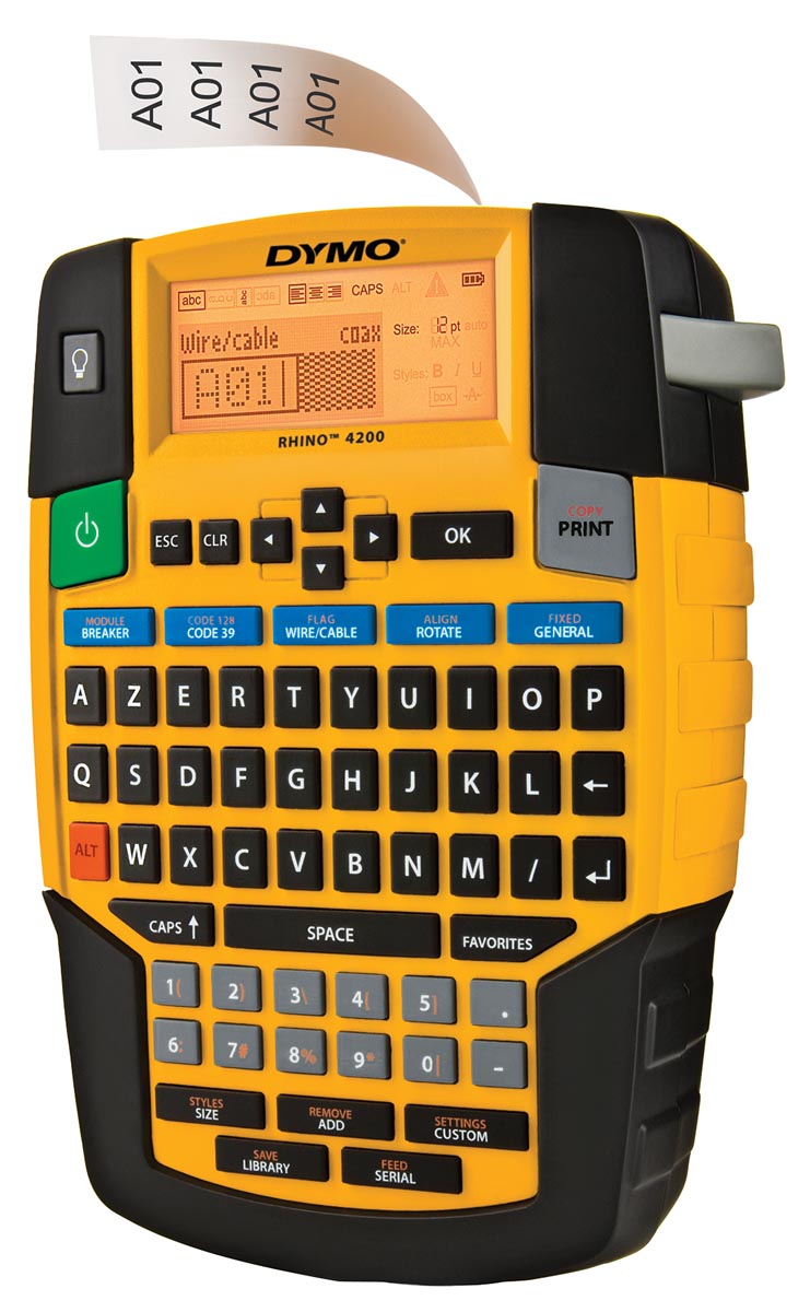 Dymo beletteringsysteem Rhino 4200 koffer, azerty