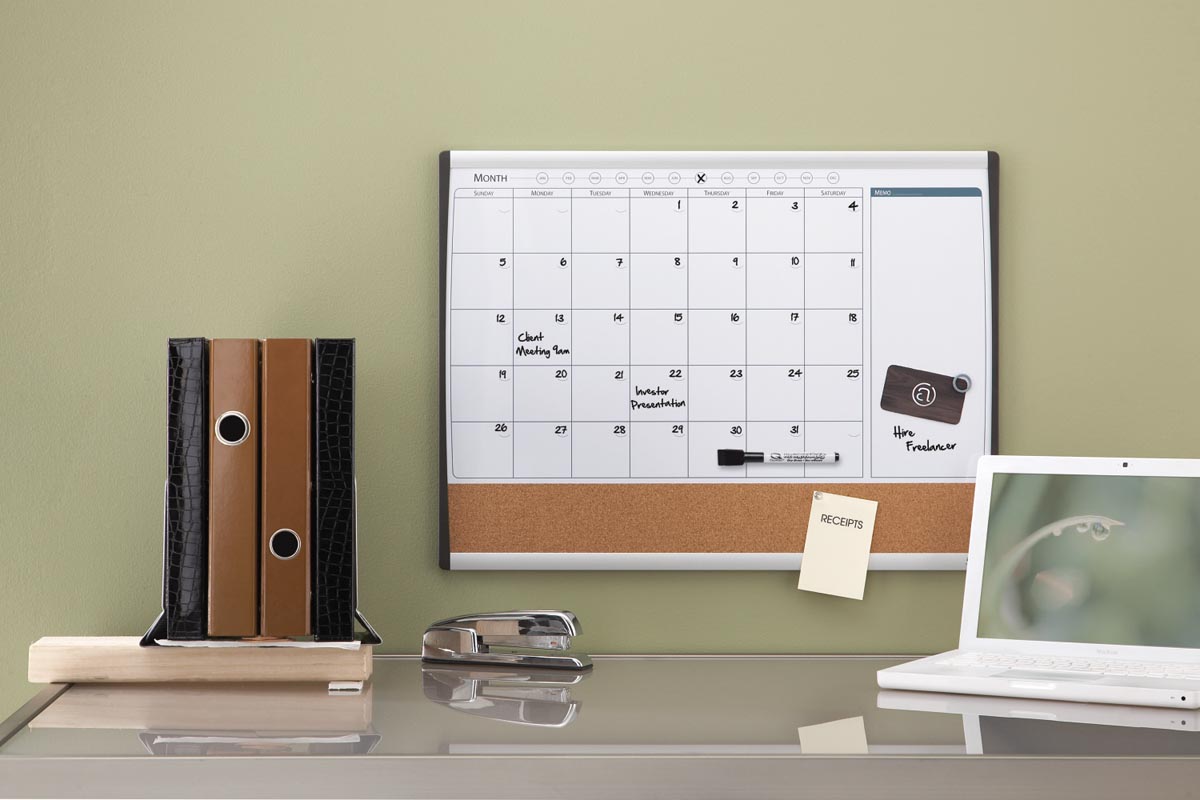 Nobo combibord, kurk en magnetische whiteboard maandplanner, ft 58,5 x 43 cm