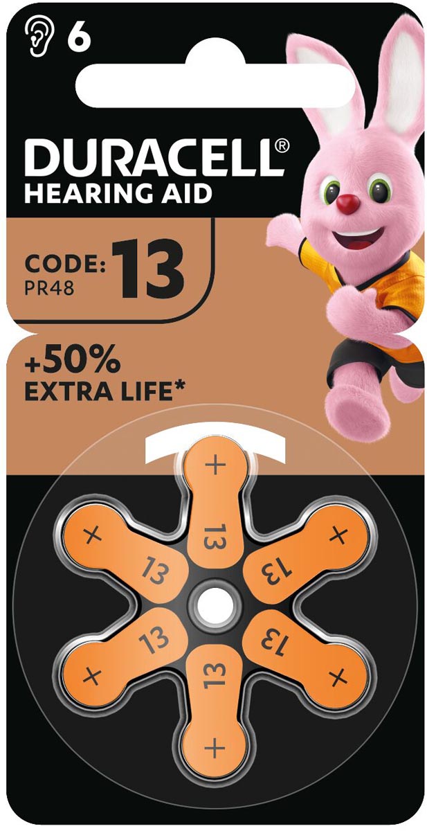 Duracell hoortoestelbatterijen DA13 blister 6 stuks
