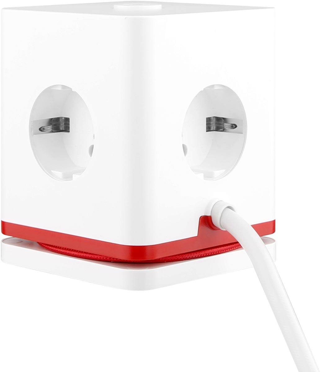 IOIO contactdoos SW1000 kubus wit 3 stopcontacten 3 USB-poorten 150x150x120 mm