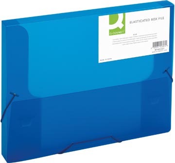 Q-CONNECT elastobox A4 blauw PP met elastosluiting rug 25 mm ecologisch