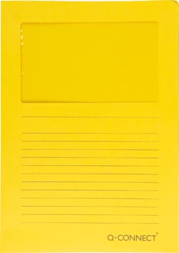 Q-CONNECT L-map met venster A4 geel 120 g/m² pak van 100 stuks