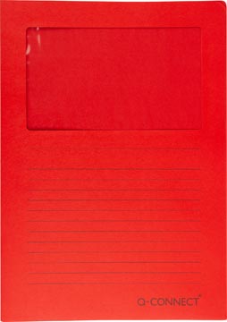 Q-CONNECT L-map met venster A4 rood 120 g/m² pak van 100 stuks