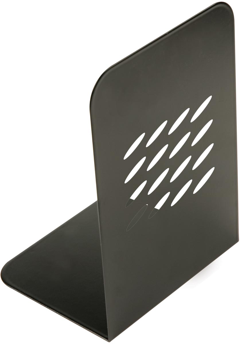 Q-CONNECT boekensteun set van 2 stuks metaal zwart 190x135x110 mm