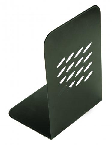 Q-CONNECT boekensteun set van 2 stuks metaal zwart 190x135x110 mm