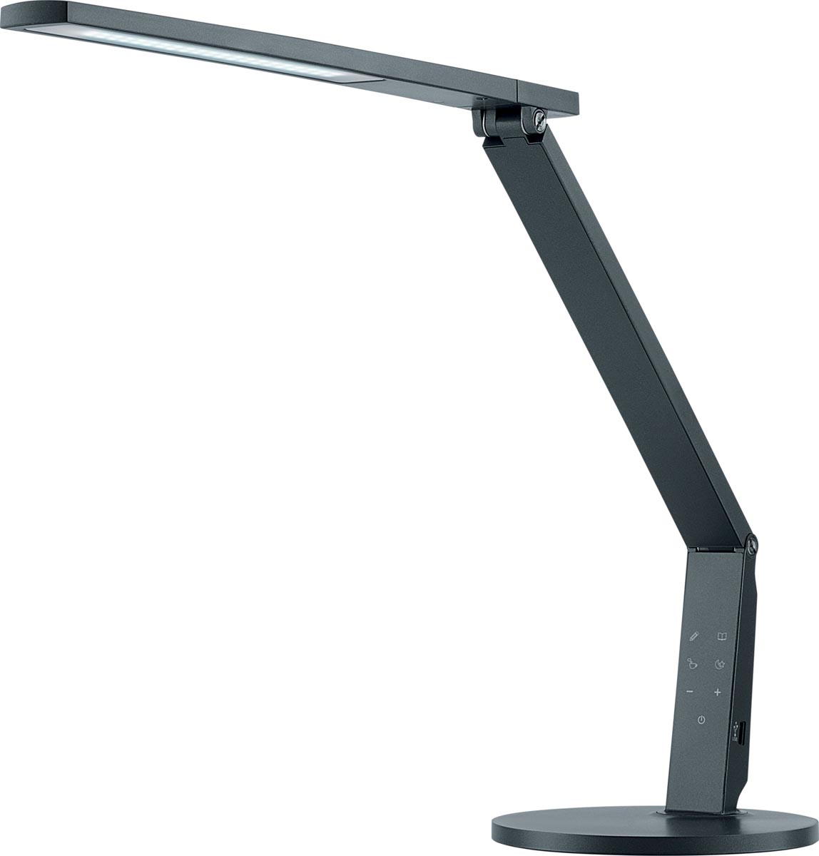 Hansa bureaulamp Vario Plus LED antraciet ABS metaal 555x225x85 mm