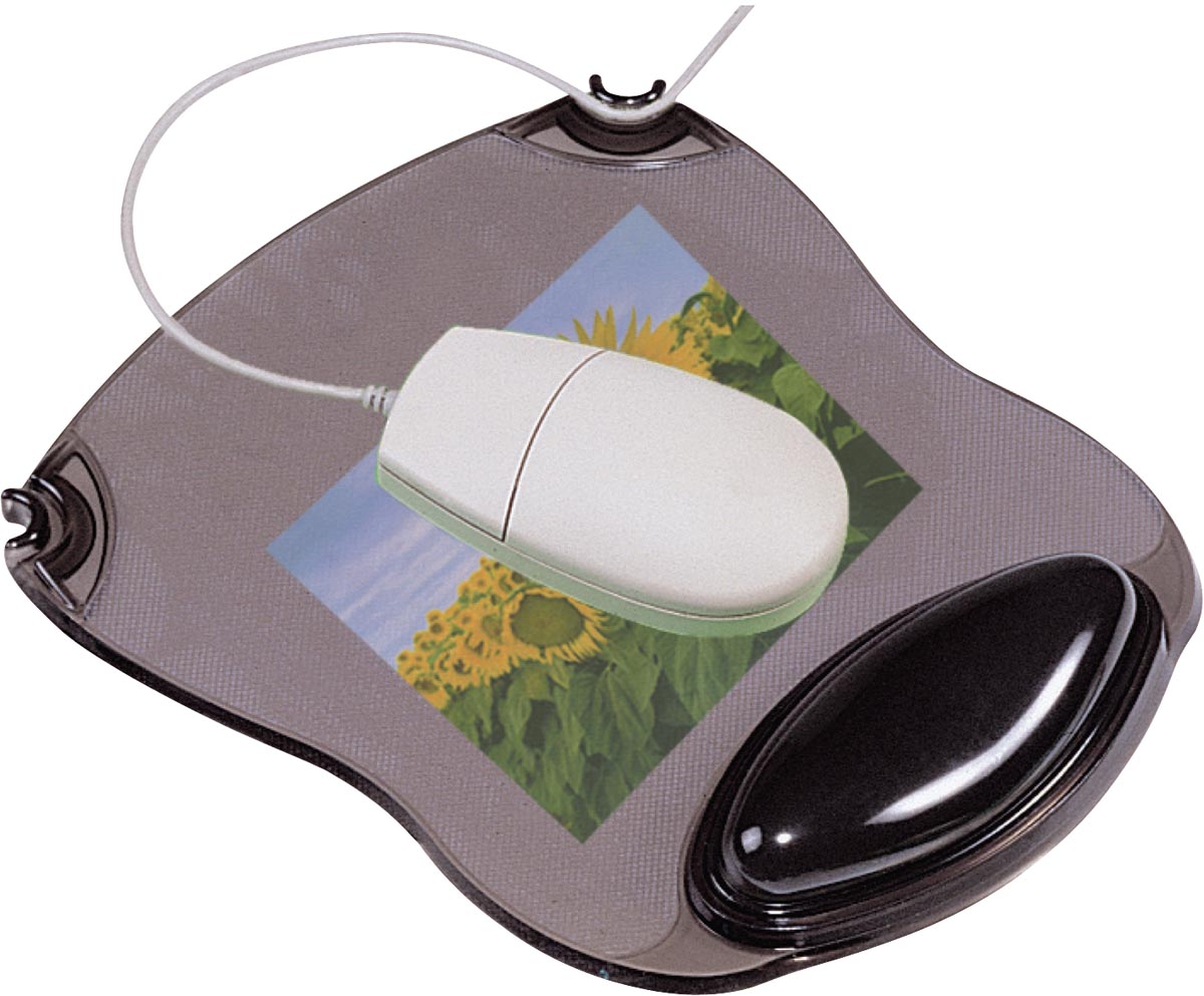 Q-CONNECT muismat gel met polssteun grijs 22 x 26 cm