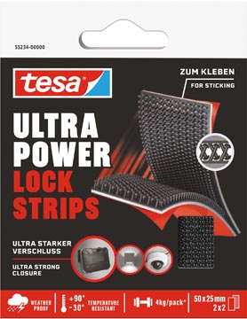Tesa Lock strips Ultra power, ft 25 mm x 5 cm, blister van 2 x 2 stuks