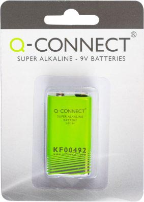 Q-CONNECT alkaline batterij 9V E-formaat 52 g algemeen gebruik