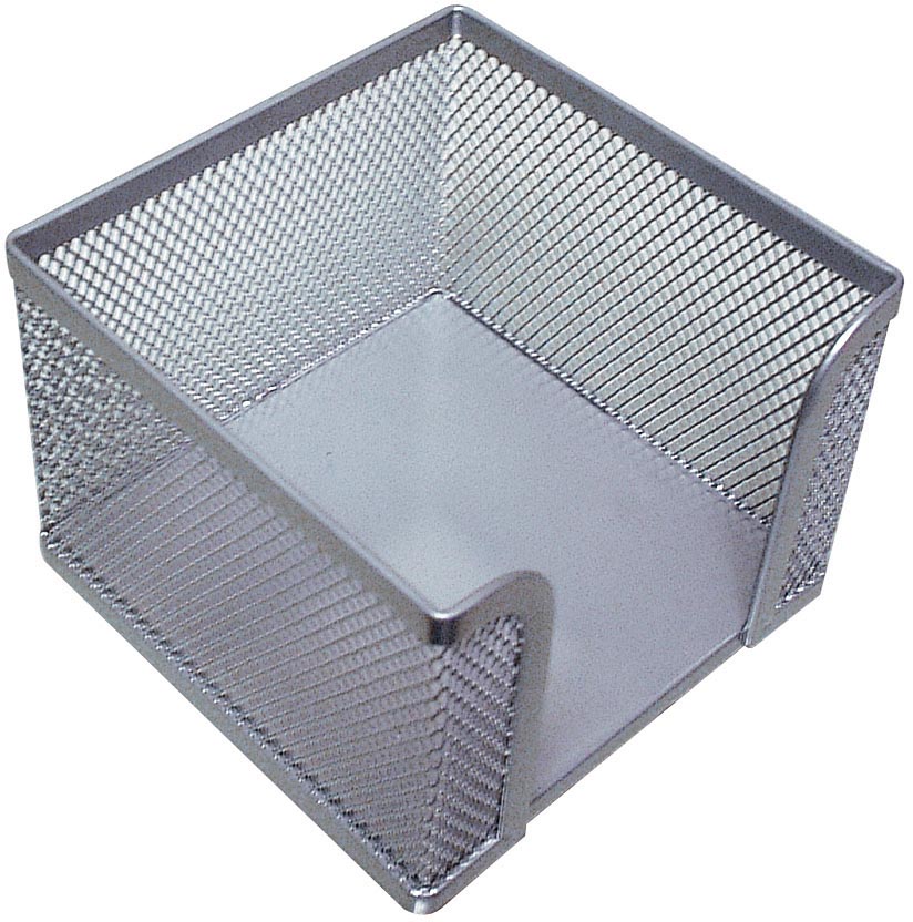 Q-CONNECT memokubus mesh metaal zilver 9,8 x 9,8 x 8 cm