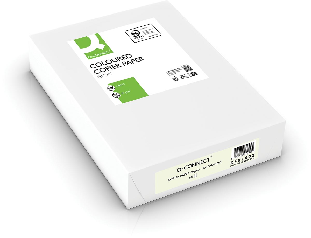 Q-CONNECT Gekleurd kopieerpapier A4 80 g/m² Ecologisch 500 vel