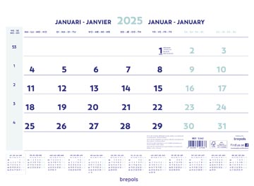 Brepols maandkalender 2027 spiraalbinding 430 x 315 mm 70 g/m² papier