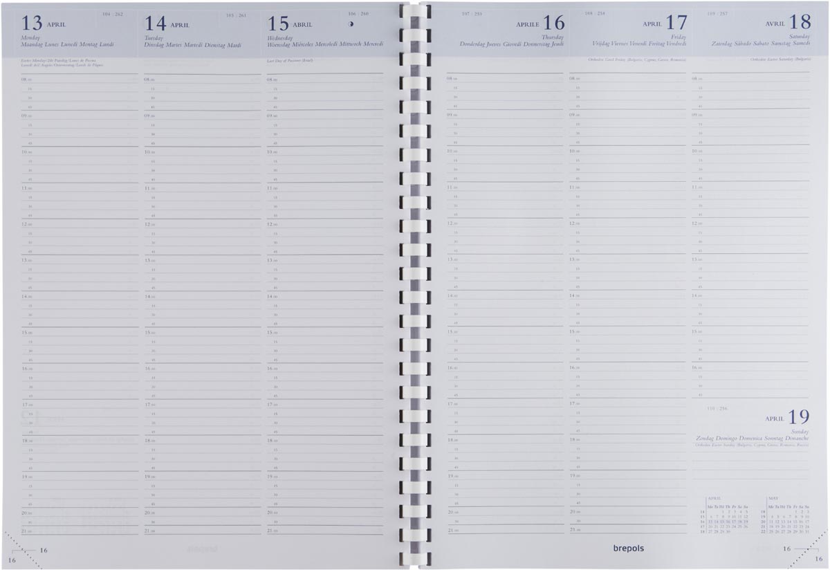 Brepols Omega Calpe Kantooragenda zwart kunstleder 20,7 x 29 cm 128 pagina's