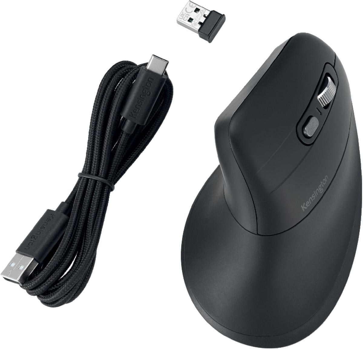 Kensington EQ Pro Fit ergonomische draadloze muis rechtshandig zwart oplaadbaar