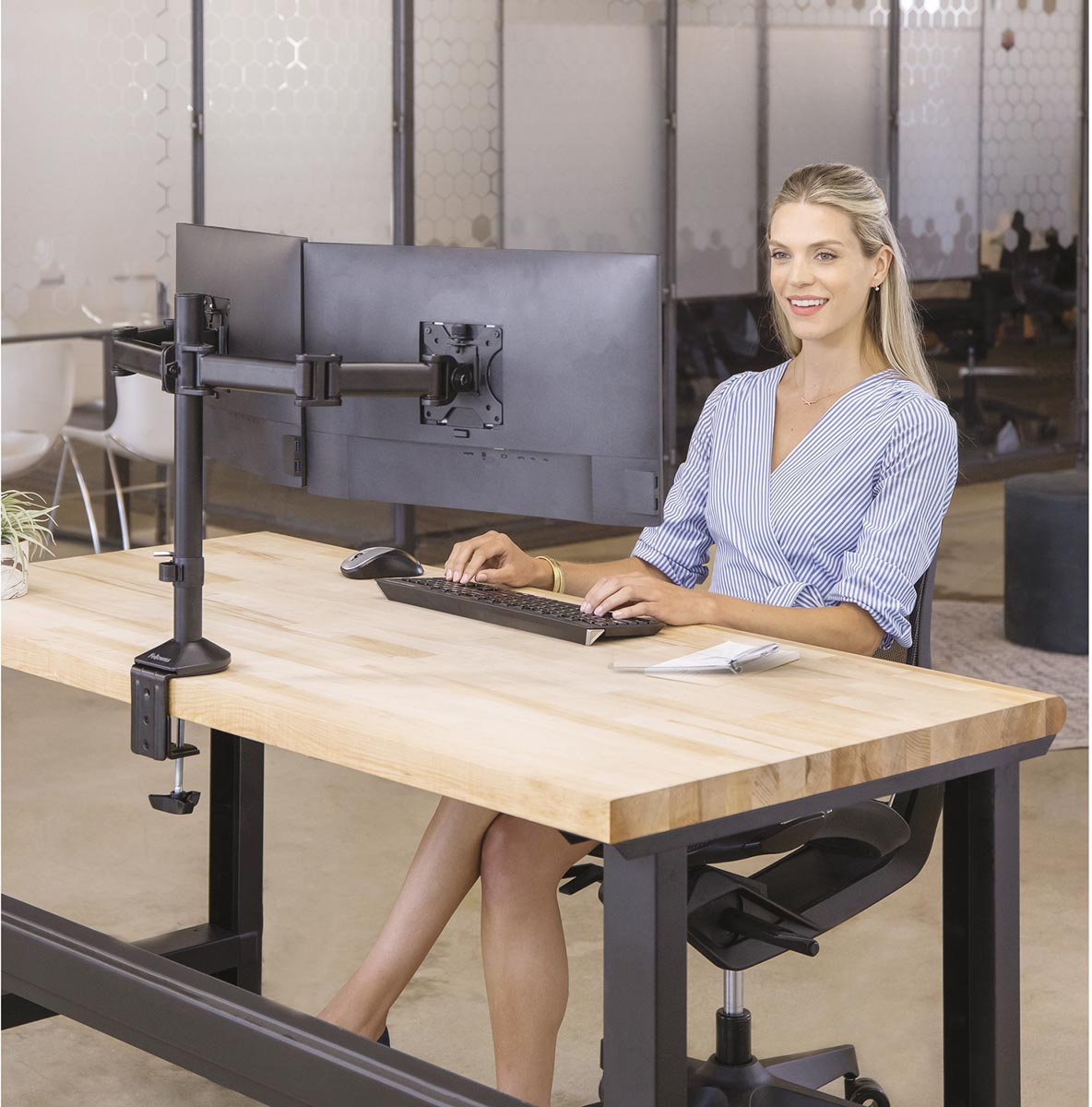 Fellowes Reflex Monitorarm dubbel zwart 490x172x160 mm