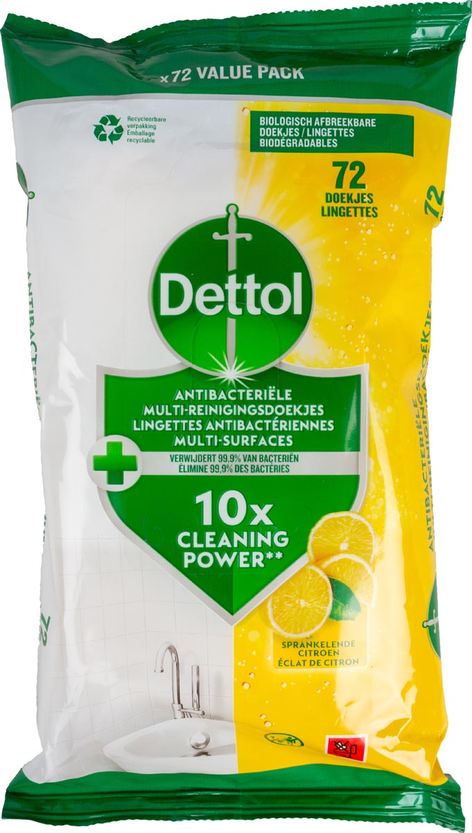 Dettol reinigingsdoekjes citroen, pak van 72 stuks