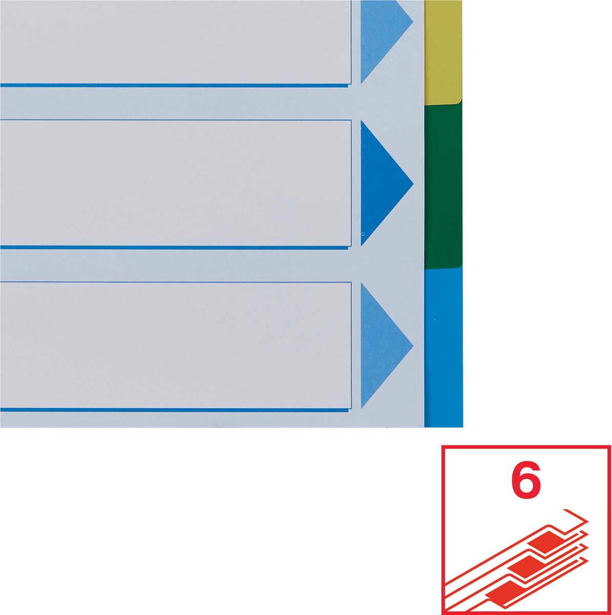 Esselte tabbladen 6 tabs
