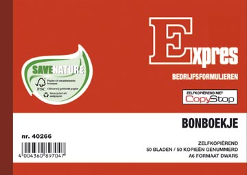 Sigel Expres bonboekjes genummerd 1-50, 50 x 2 vel, zelfkopiërend