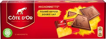 Côte d'Or Mignonnettes chocolade, praliné, 10 g, doos van 21 stuks, apart verpakt