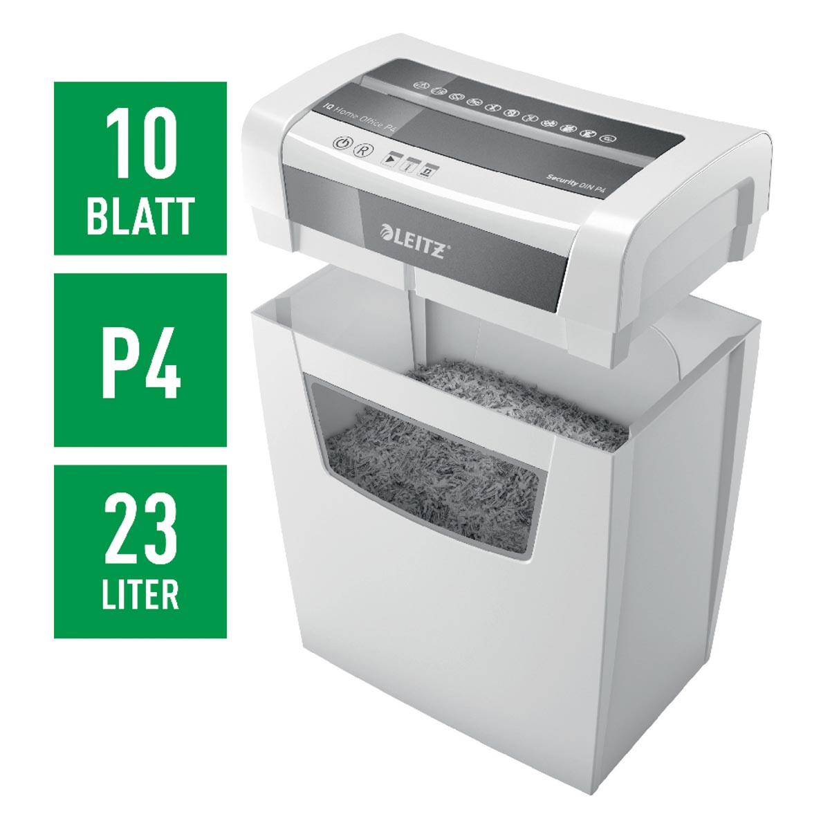 Leitz IQ Home Office Papiervernietiger P4 10 pagina's capaciteit voor 1-3 gebruikers
