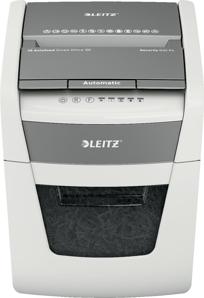 Leitz IQ Auto+ Small Office Papiervernietiger wit 50 pagina's P4