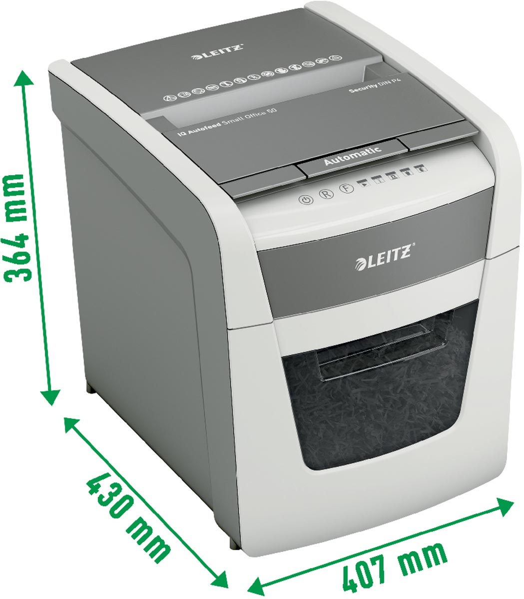 Leitz IQ Auto+ Small Office Papiervernietiger wit 50 pagina's P4
