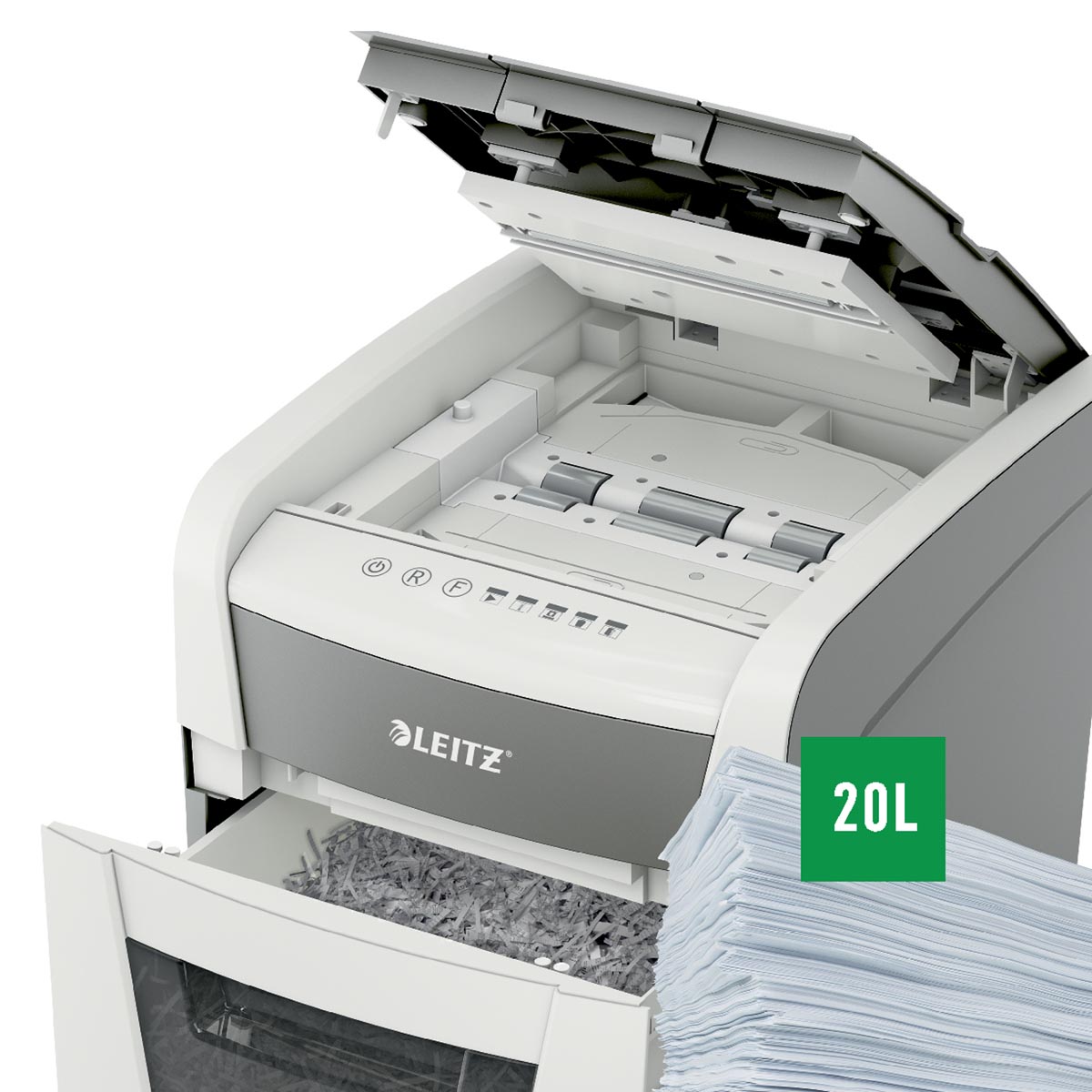 Leitz IQ Auto+ Small Office Papiervernietiger wit 50 pagina's P4