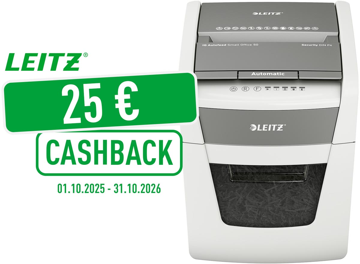 Leitz IQ Auto+ Small Office Papiervernietiger wit 50 pagina's P4