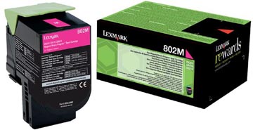 Lexmark Return Program toner 802 magenta 1000 pagina's OEM 80C20M0 voor CX410de, CX510dhe, CX410e