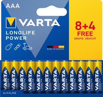 Varta Longlife Power AAA niet oplaadbare batterij blister 12 stuks
