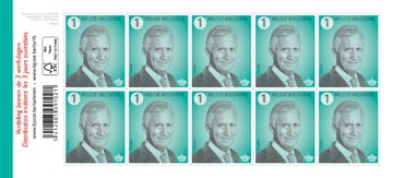 BPost postzegel nationaal Koning Filip beige zelfklevend pak van 100 stuks non-prior