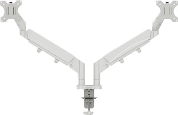 Leitz Ergo ruimtebesparende monitorarm, dubbel, lichtgrijs