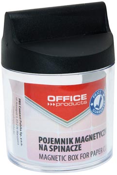Office Products papierklemhouder magnetisch rond transparant met zwart deksel